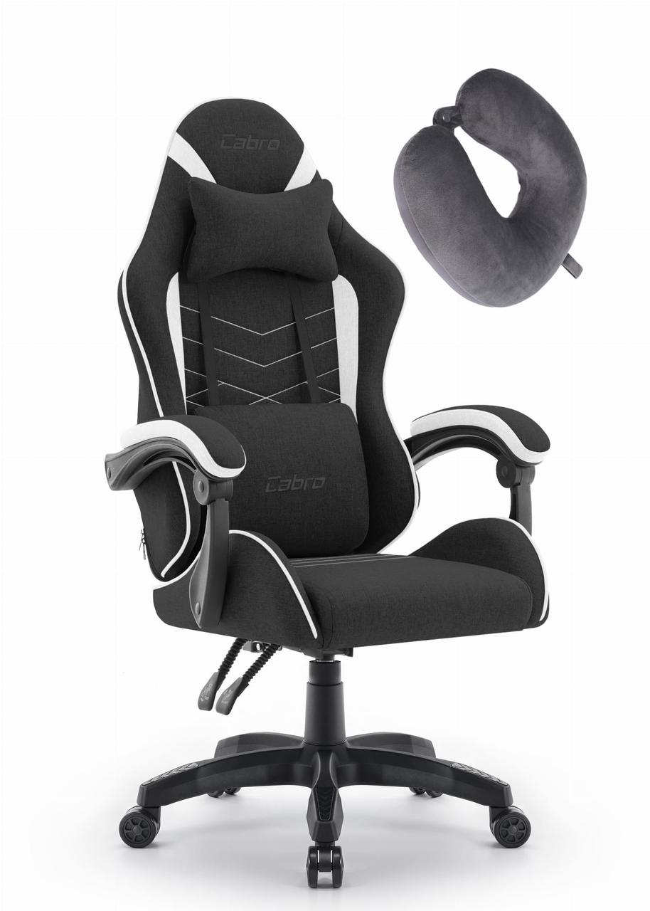 Ігрове Крісло Cabro C500 Fabric Чорно-Біле Стильний Комфорт для Геймерів