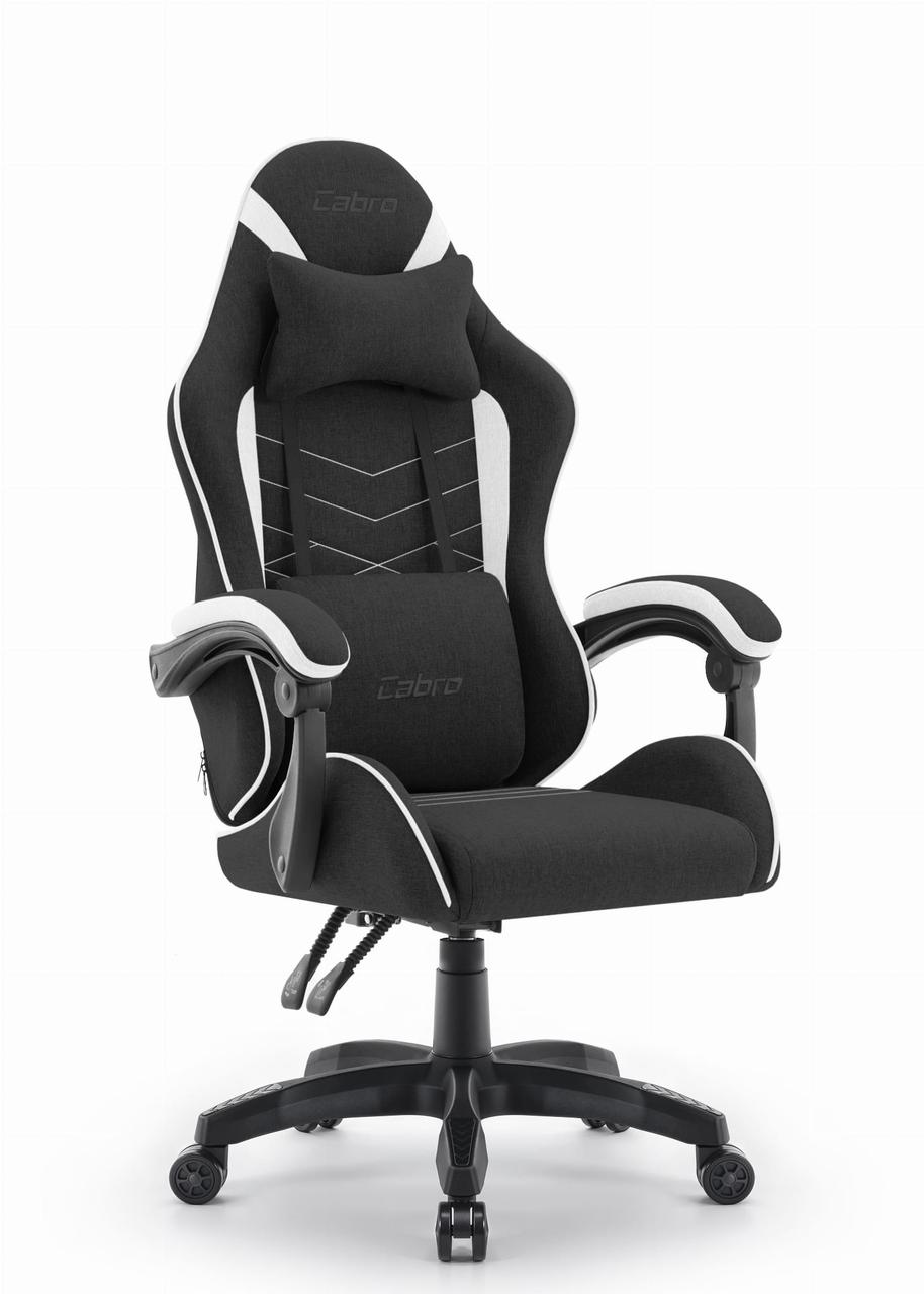 Ігрове Крісло Cabro C500 Fabric Чорно-Біле Стильний Комфорт для Геймерів - Зображення 2