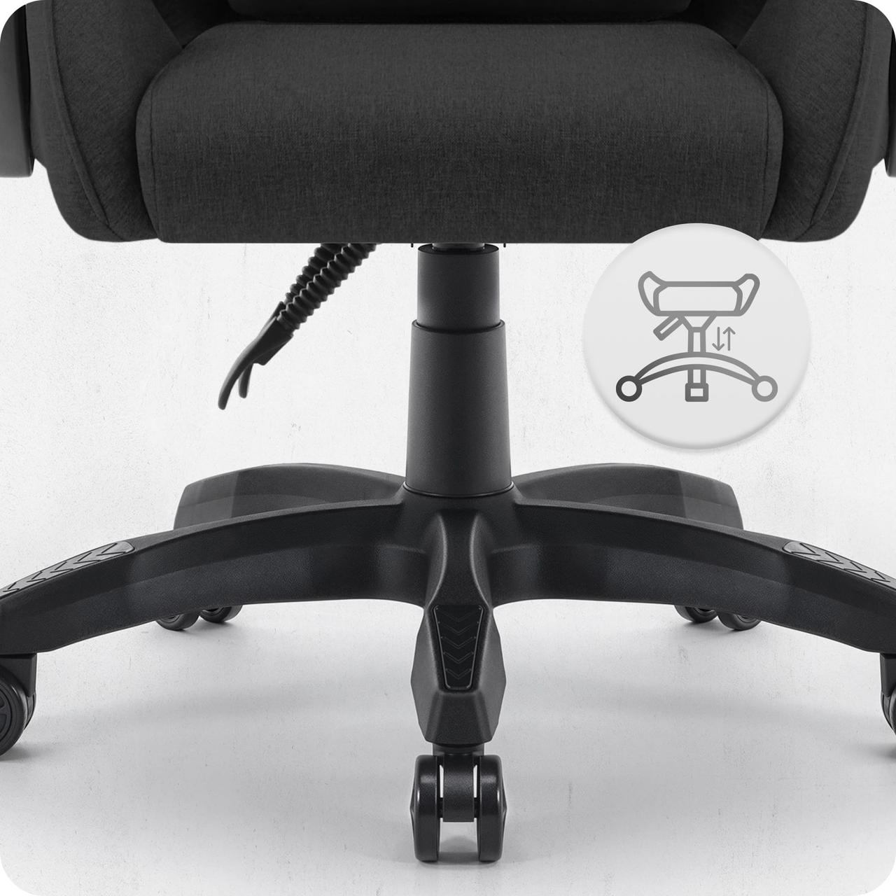 Геймерське Крісло Cabro C500 Black Fabric Чорне Ергономічний Дизайн для Ігор - Зображення 5