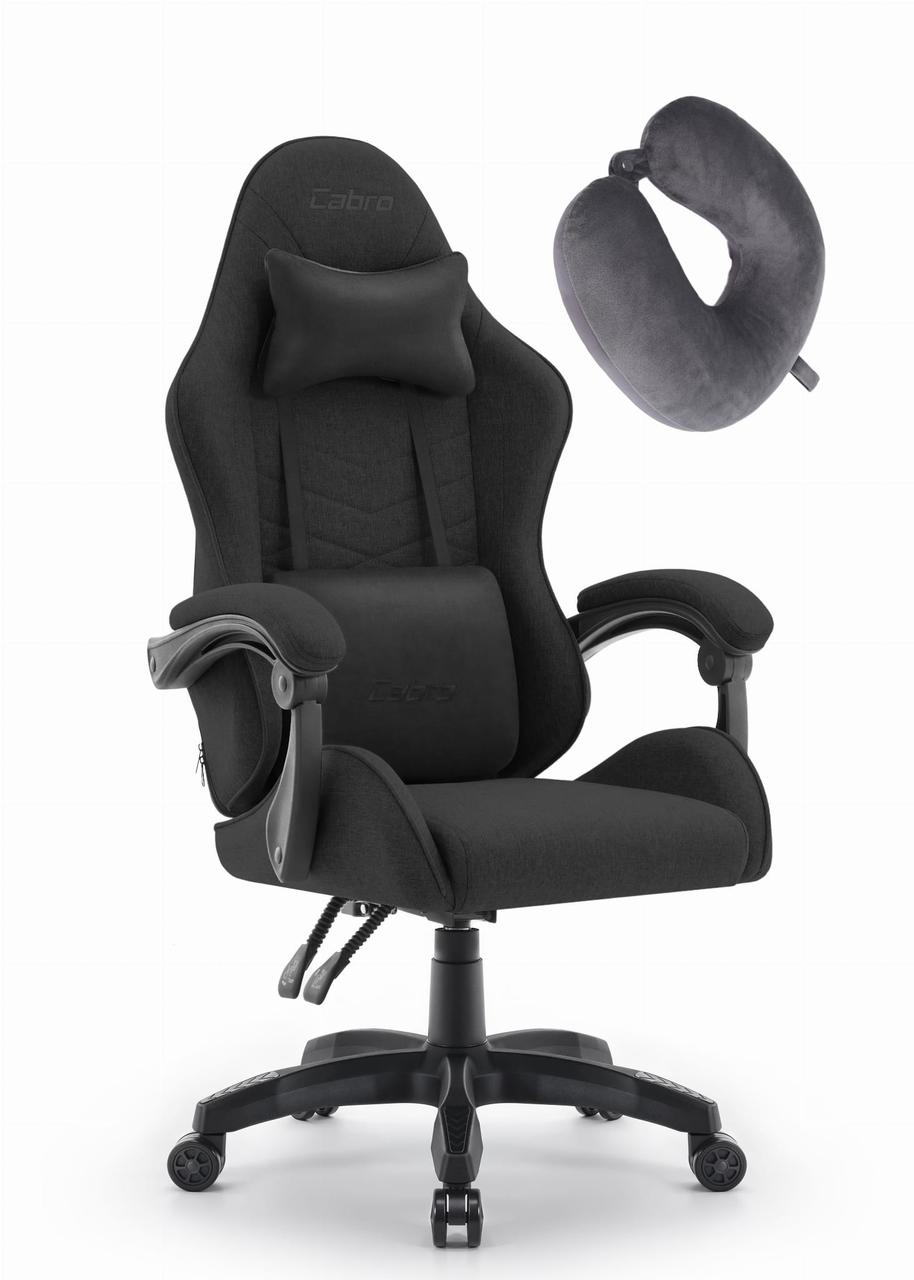 Геймерське Крісло Cabro C500 Black Fabric Чорне Ергономічний Дизайн для Ігор