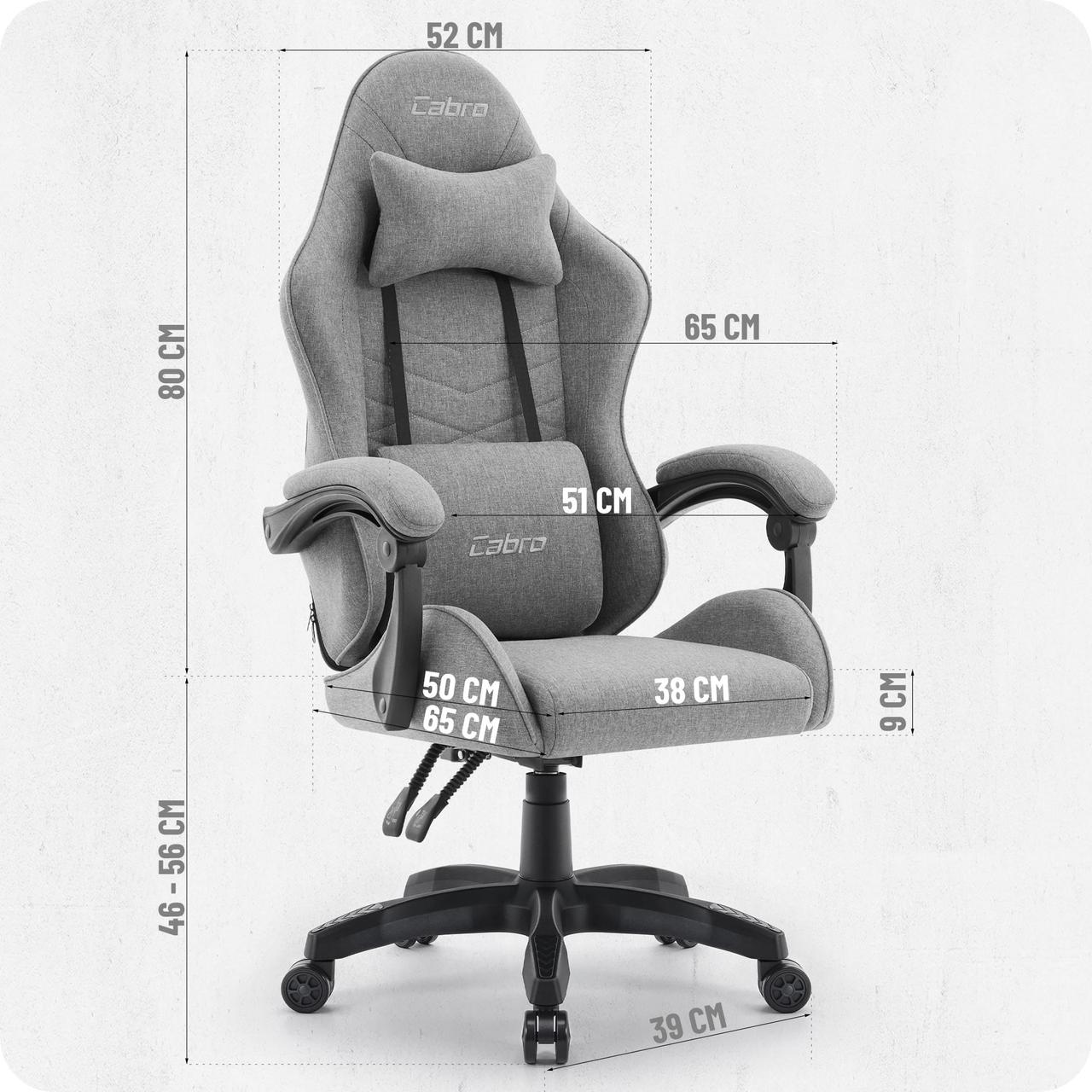 Ігрове Крісло Cabro C500 Fabric Сіро-Чорне Ідеальний Баланс Стилю та Комфорту - Зображення 10