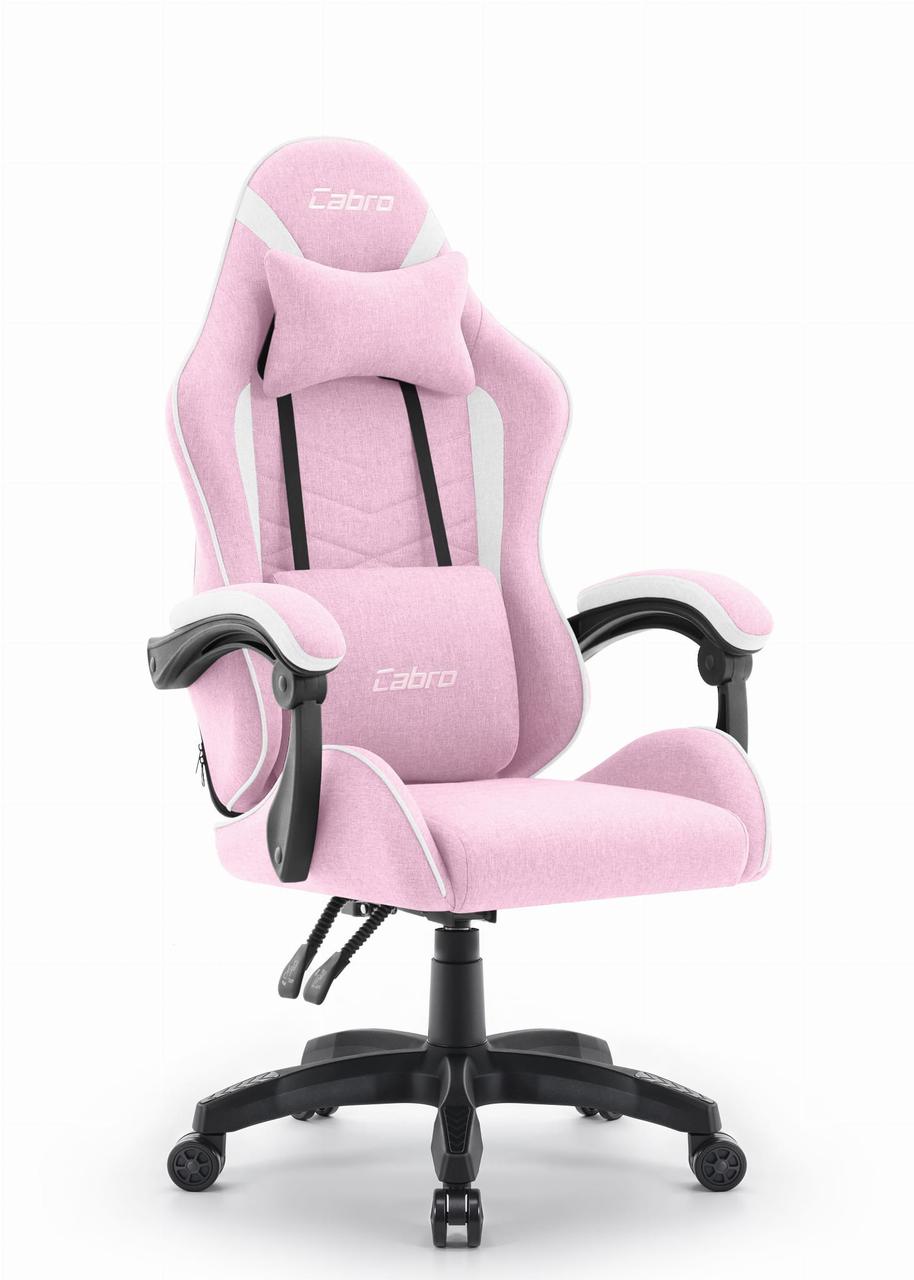 Геймерське Крісло Cabro C500 Fabric Рожево-Біле Стиль та Комфорт для Ігор - Зображення 2