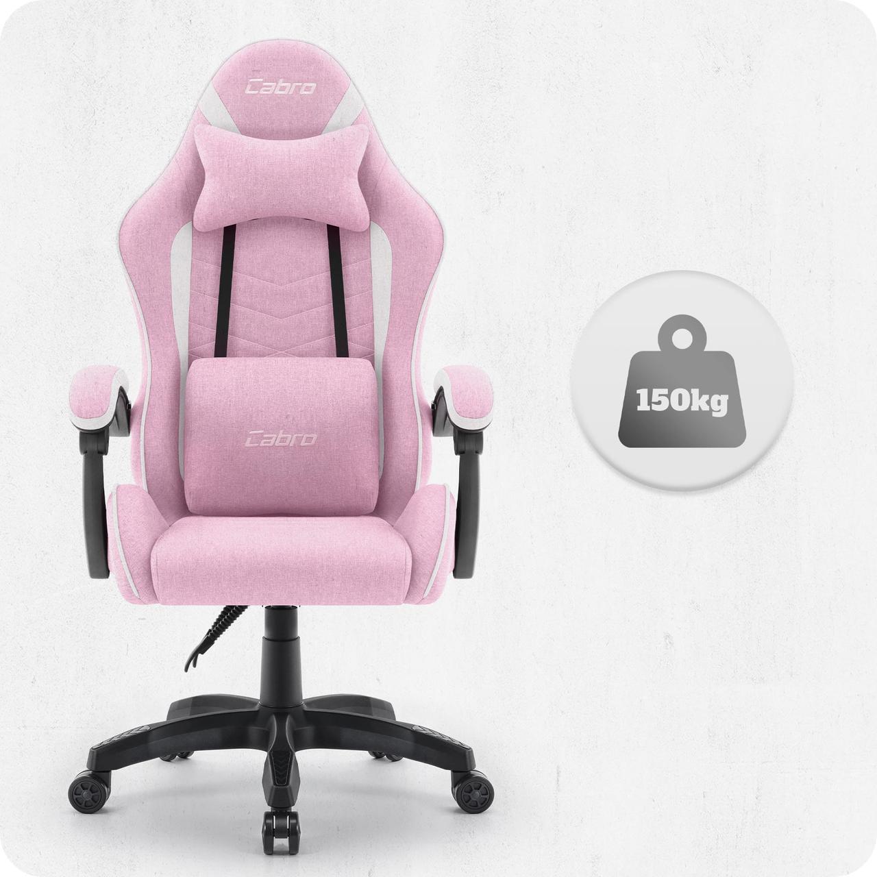 Геймерське Крісло Cabro C500 Fabric Рожево-Біле Стиль та Комфорт для Ігор - Зображення 7