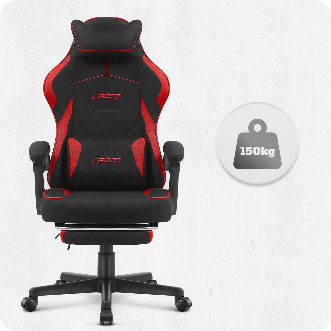 Геймерське Крісло Cabro C502 Fabric Чорно-Червоне Динамічний Стиль та Зручність - Зображення 7
