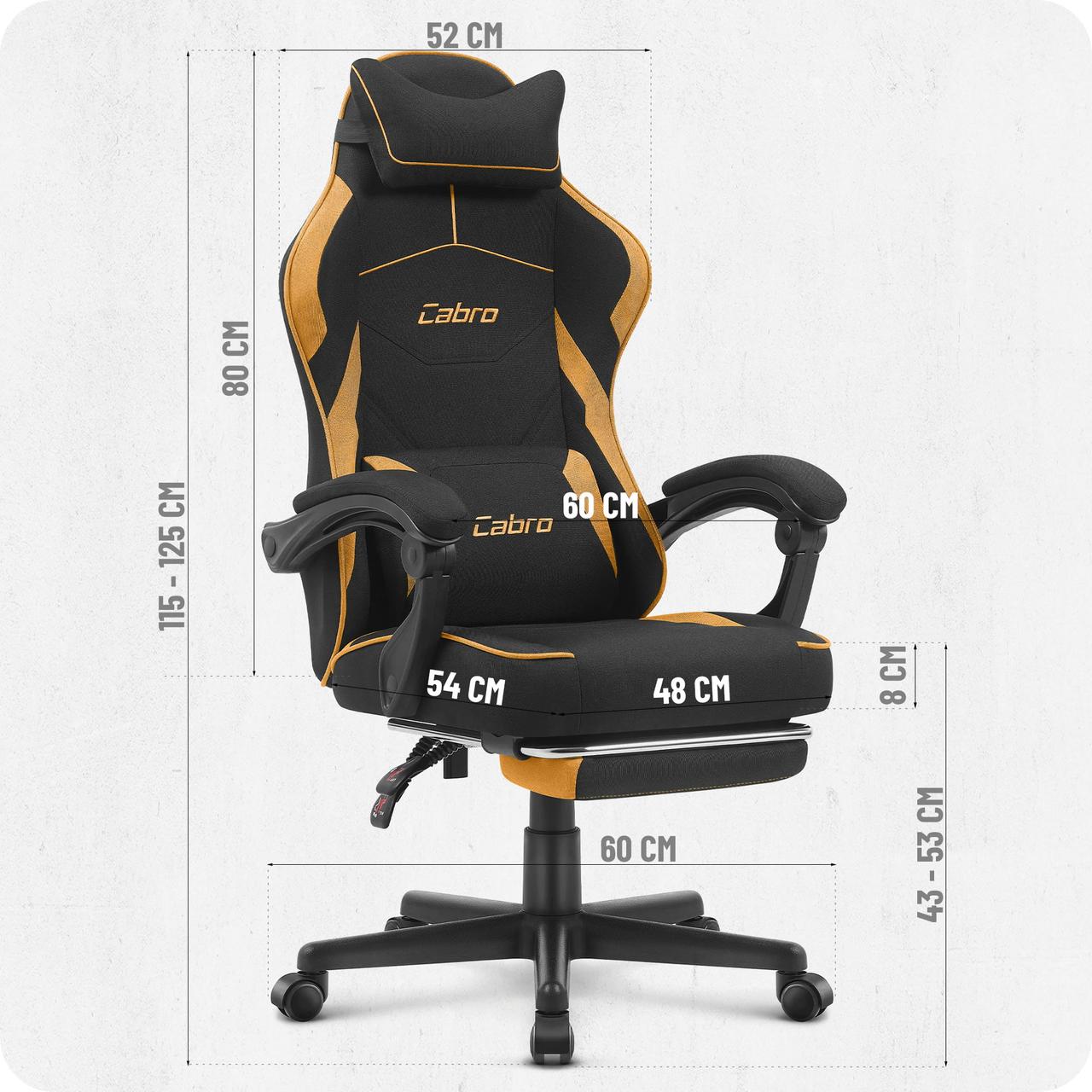 Геймерське Крісло Cabro C502 Fabric Сіро-Чорне Ергономіка та Стиль для Ігор - Зображення 9
