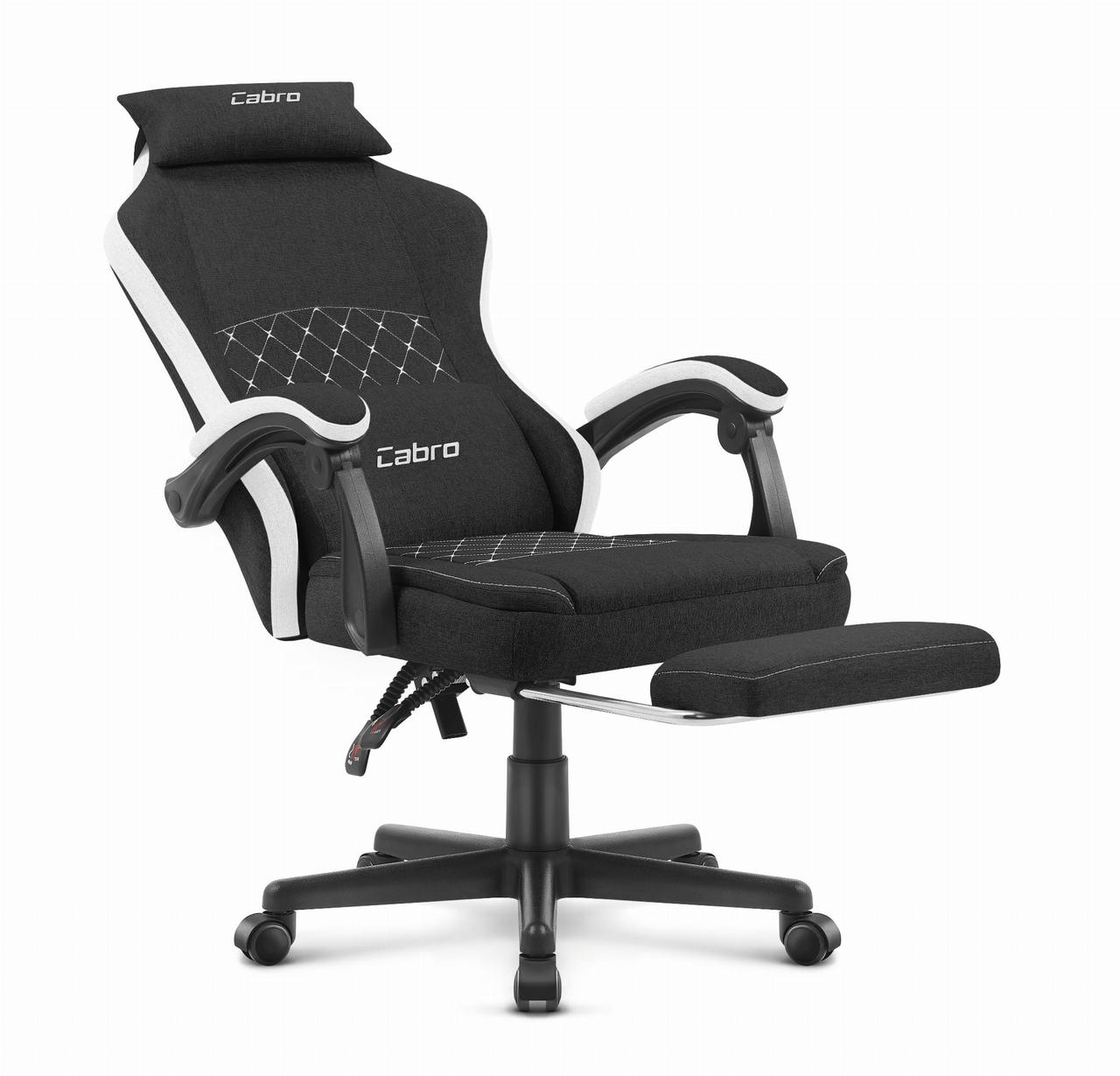 Ігрове Крісло Cabro C503 Black-White Чорно-Біле Елегантність та Зручність - Зображення 2