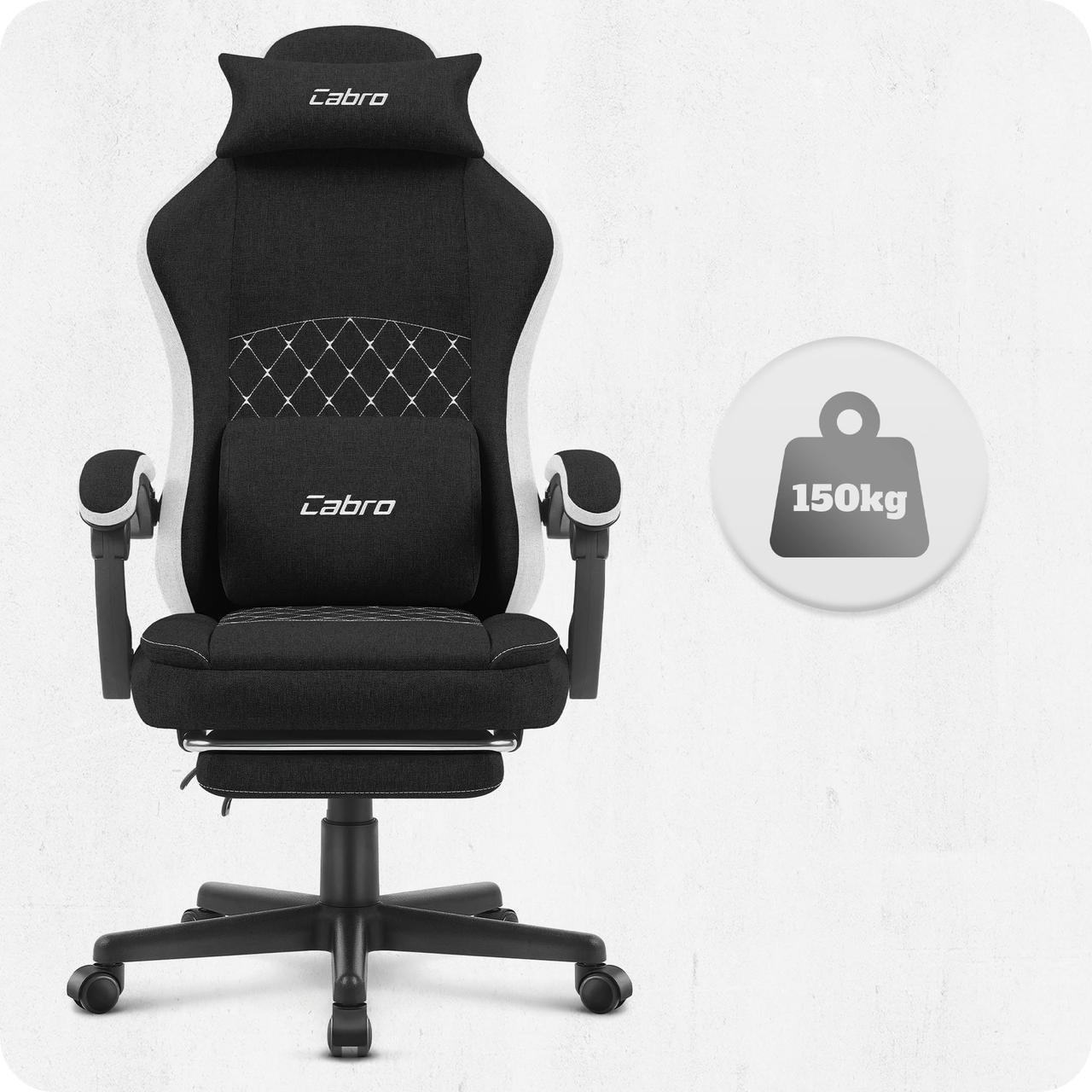 Ігрове Крісло Cabro C503 Black-White Чорно-Біле Елегантність та Зручність - Зображення 7