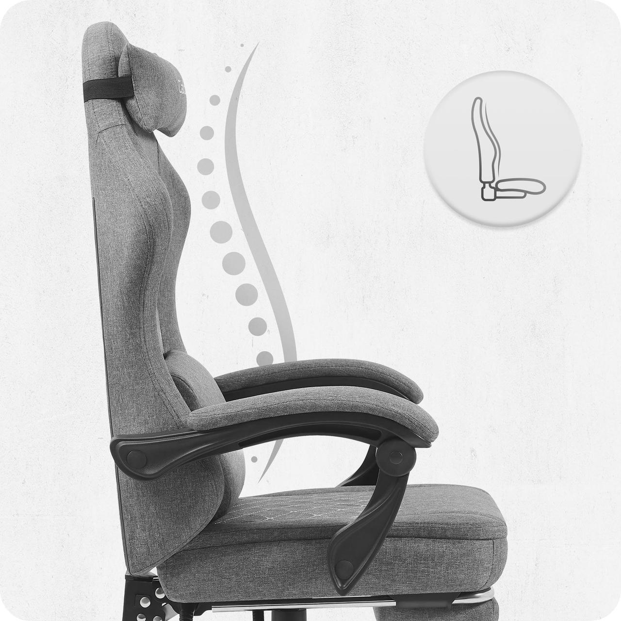 Ігрове Крісло Cabro C503 Fabric Сіре Елегантний Комфорт для Геймерів - Зображення 8