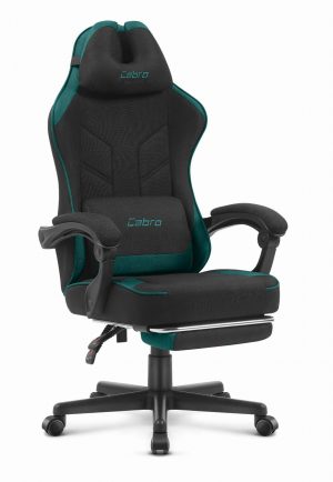 Ігрове Крісло Cabro C504 Чорно-Зелене Тканина Енергія та Комфорт для Геймерів