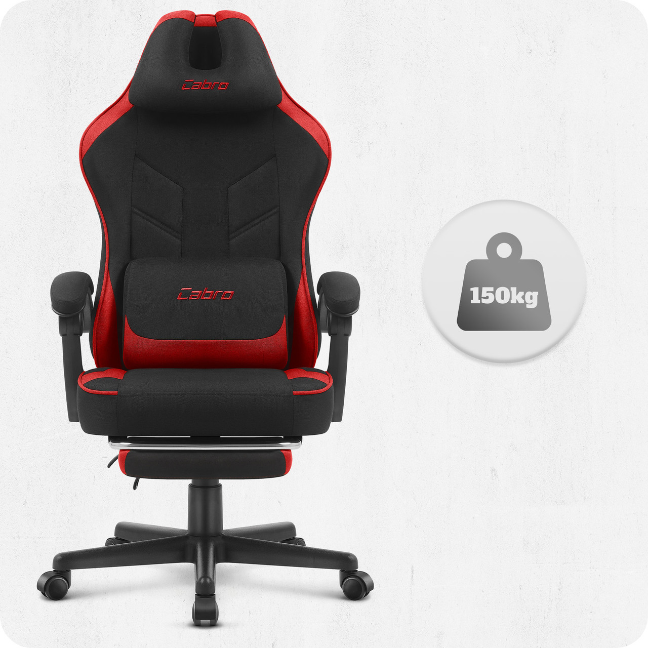 Геймерське Крісло Cabro C504 Black-Red Чорно-Червоне Потужний Стиль для Ігор - Зображення 7