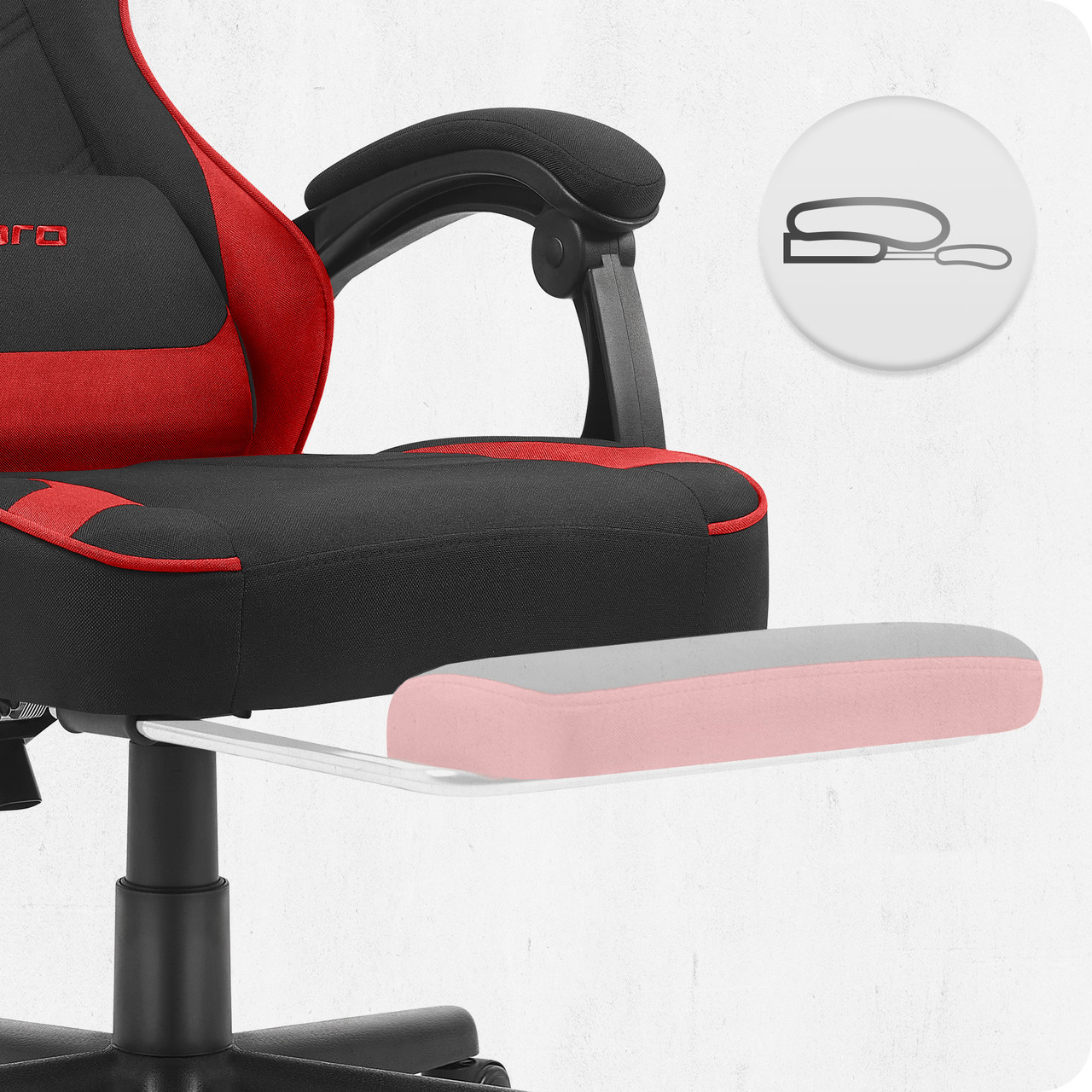 Геймерське Крісло Cabro C504 Black-Red Чорно-Червоне Потужний Стиль для Ігор - Зображення 4