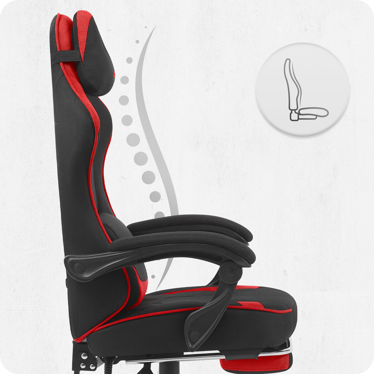 Геймерське Крісло Cabro C504 Black-Red Чорно-Червоне Потужний Стиль для Ігор - Зображення 8