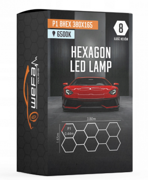 LED Світильник HQ HEXAGON P1 8HEX 6500K 165×380 — Холодне Світло для Робочих Просторів