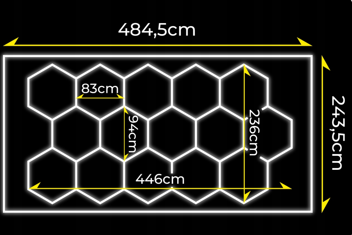 LED Панель LumiOn 484,5×243,5 см — Біле Освітлення для Яскравого і Енергоефективного Простору - Зображення 2