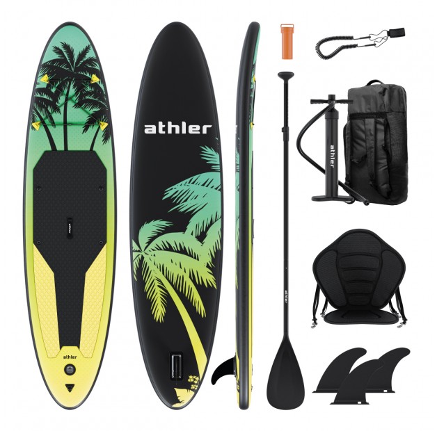 Надувна SUP Дошка 2в1 Athler Miami 70 Yellow — Веслування Стоячи та Сидячи з Максимальною Зручністю