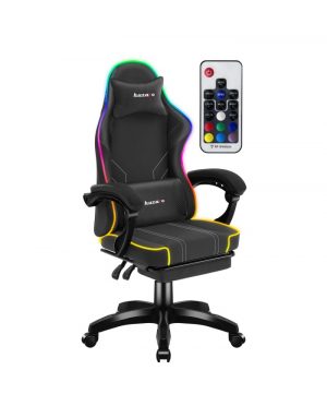 Ігрове Крісло Huzaro Force 3.7 Black RGB — Чорний Дизайн із Підсвіткою для Вражаючого Комфорту