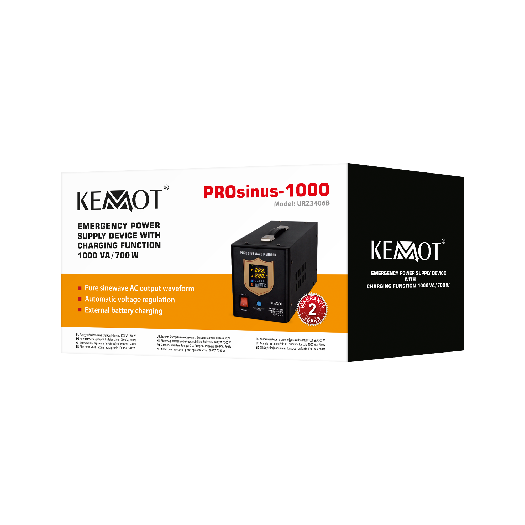 Джерело Безперебійного Живлення KEMOT PROsinus-1000 URZ3406B — Потужне Живлення для Домашніх Пристроїв - Зображення 4