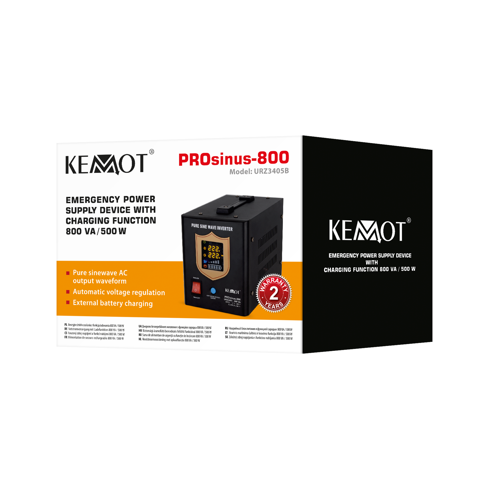 Джерело Безперебійного Живлення KEMOT PROsinus-800 URZ3405B — Захист для Пристроїв у Критичних Ситуаціях - Зображення 4