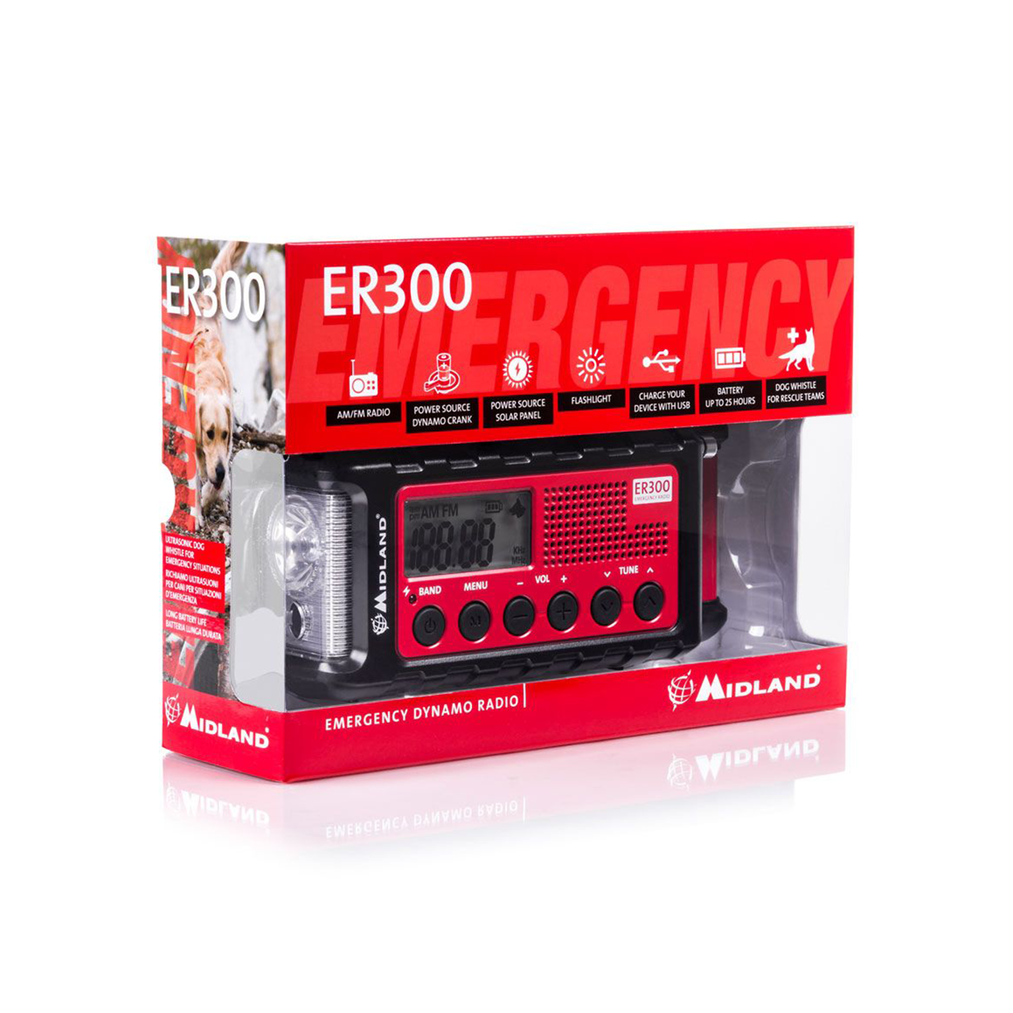 Радіобудильник Midland ER300 із Сонячною Батареєю / Динамо / 2600 mAh — Енергія і Зв’язок у Надзвичайних Ситуаціях - Зображення 7