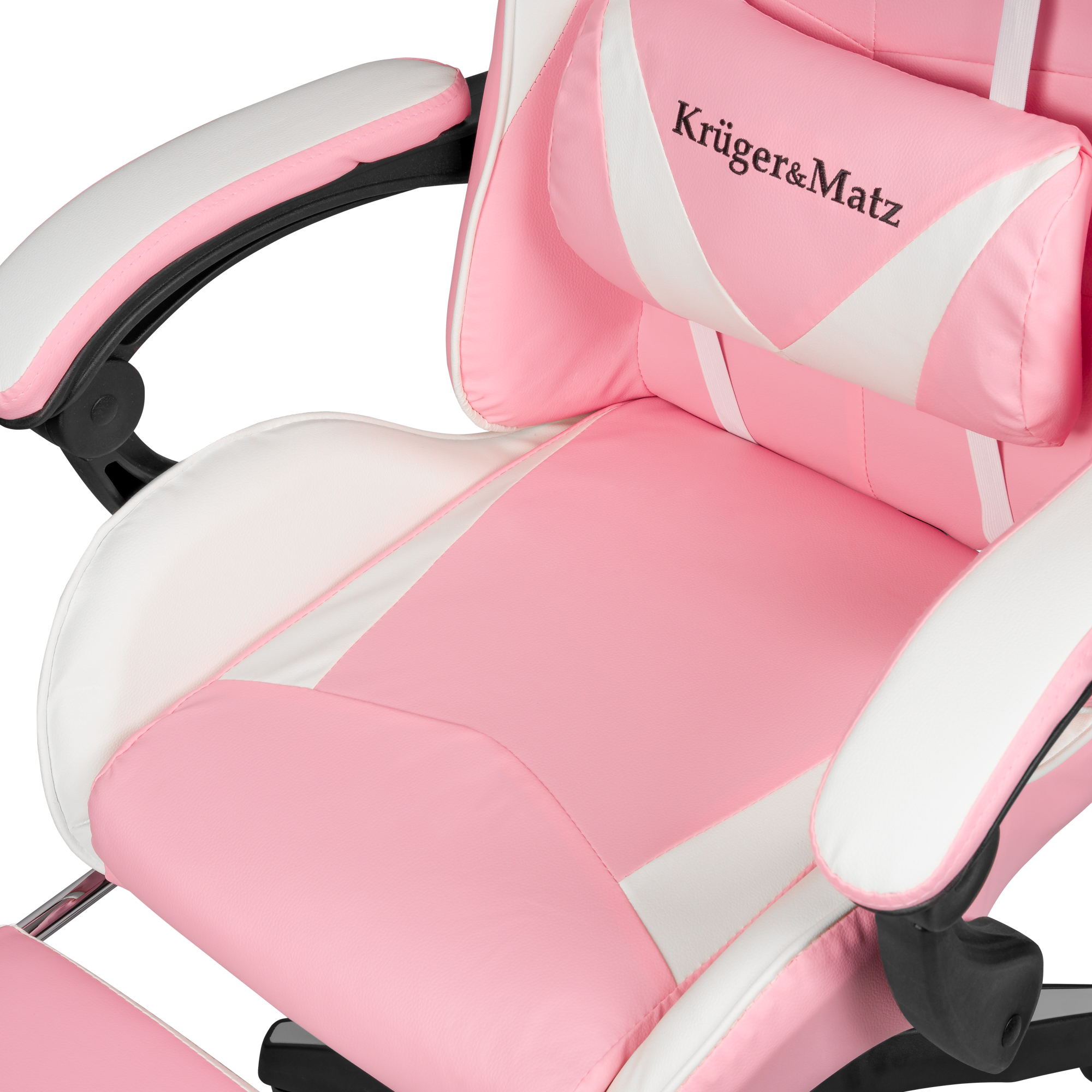 Ігрове Геймерське Крісло Kruger&Matz GX-150 Біло-Рожеве KM0790-P — Стиль та Ергономіка для Тривалих Ігрових Сесій - Зображення 2