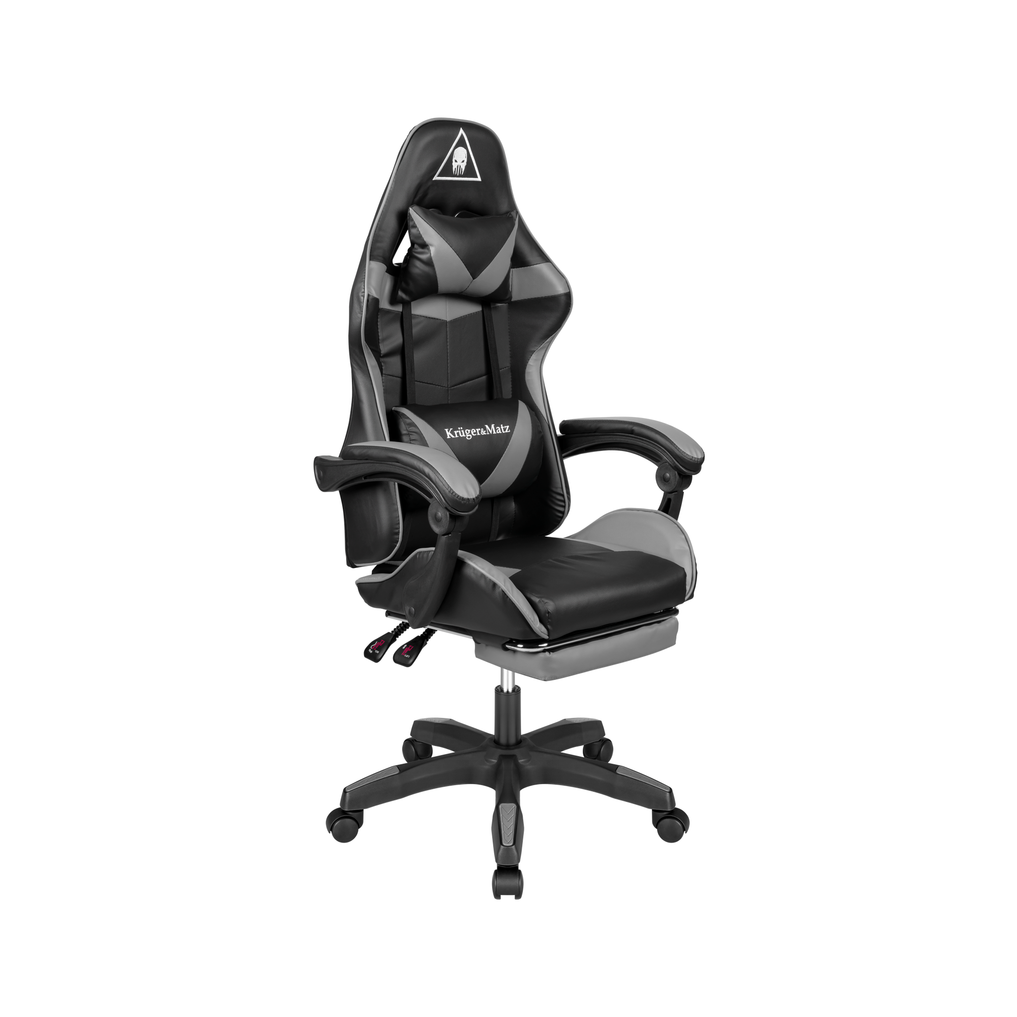Ігрове Геймерське Крісло Kruger&Matz GX-150 Чорно-Сіре KM0790-G — Універсальний Колір та Максимальний Комфорт - Зображення 2