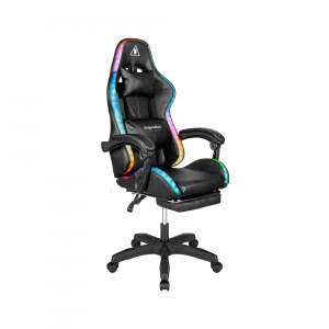 Ігрове Геймерське Крісло Kruger&Matz GX-150 Black LED KM0790-BLED — Чорний Корпус із LED-Підсвіткою для Атмосфери