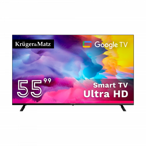 Smart TV 55" Kruger&Matz Google TV — Вражаюча Якість із Голосовим Керуванням