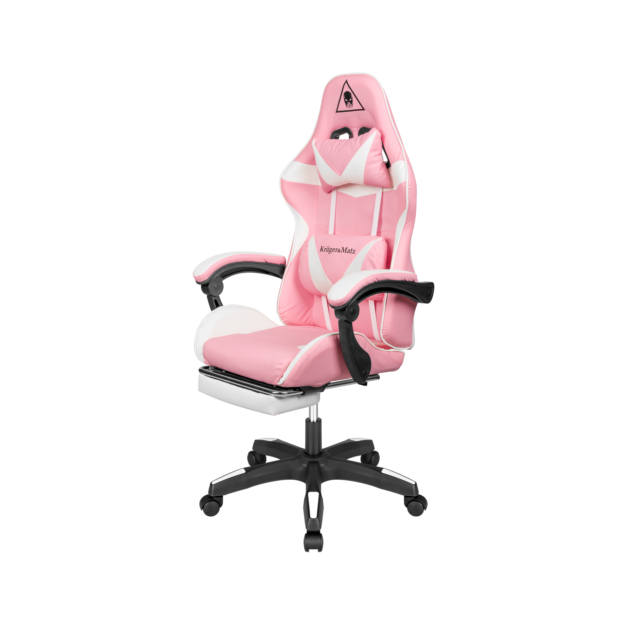 Ігрове Геймерське Крісло Kruger&Matz GX-150 Біло-Рожеве KM0790-P — Стиль та Ергономіка для Тривалих Ігрових Сесій