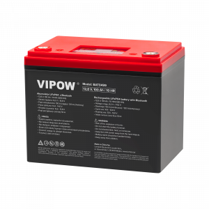 LiFePO4 Акумулятор Vipow 100Ah Bluetooth BAT0499 — Смарт-Енергія з Моніторингом через Додаток