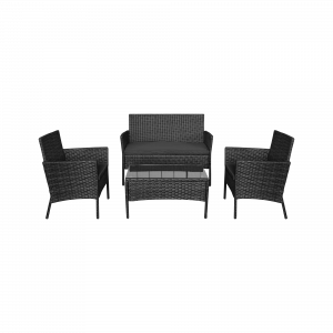 Елегантний Комплект Садових Меблів TEESA ROSE Чорний TSA9008 — Вишуканий Стиль для Зони Відпочинку