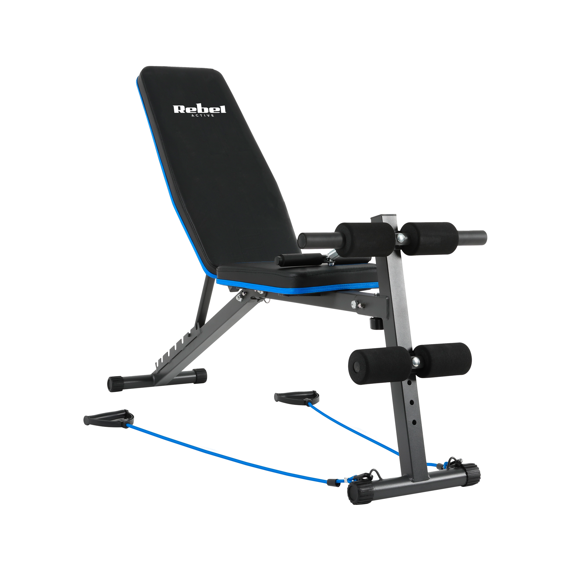 Похила Тренувальна Лава Rebel Active RBA-2003 — З Фіксаторами для Ніг та Гумками для Багаторівневого Тренінгу