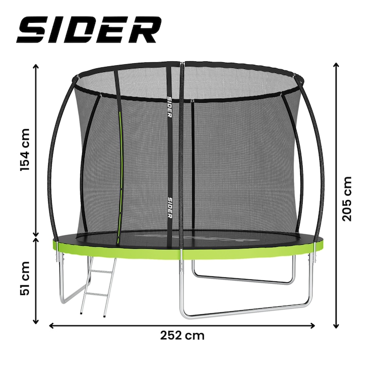 Батут Sider з Внутрішньою Сіткою 252 см 8FT (244–252 см) — Інвестиція в Активні Роки - Зображення 3