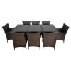 Комплект садових меблів VELACO SANTOS-BL-BR з техноратангу — Коричневий 9-предметний набір для великої компанії