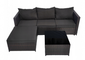 Кутовий комплект садових меблів VOLTA Brown VELACO — Ротанг, 4 місця для затишних вечорів