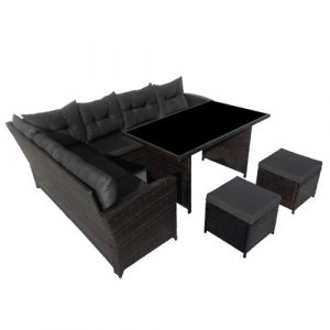 Комплект Садових Меблів VELACO Toledo-BR 4 Предмети — Коричневий Техноратанг для Теплої Атмосфери