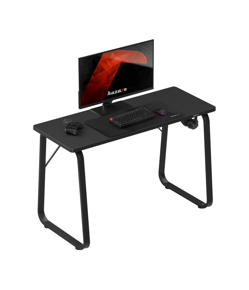 Ігровий Стіл Huzaro Hero 1.5 120×58×73,5 см — Ергономічний Чорний Корпус для Роботи та Ігор