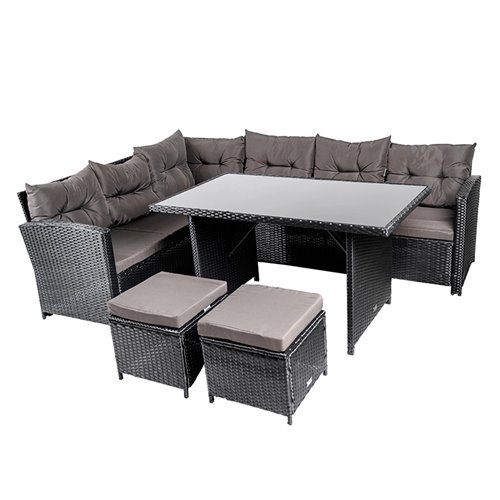 Комплект Садових Меблів VELACO Toledo-BL 4 Предмети — Чорний Техноратанг з Елегантним Дизайном