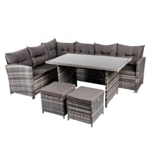 Комплект Садових Меблів VELACO Toledo 4 Предмети — Сірий Техноратанг для Сучасного Саду