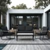 Комплект Садових Меблів VELACO CARTER-BL-WD2 Чорний, 4 Предмети — Сучасний Мінімалізм для Вашого Двору