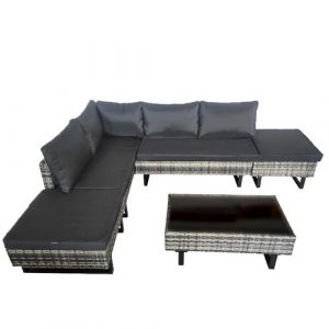 Комплект з Техноратангу VELACO LIME-GR Сірий, 5 Предметів — Елегантний Ротанг для Затишного Відпочинку