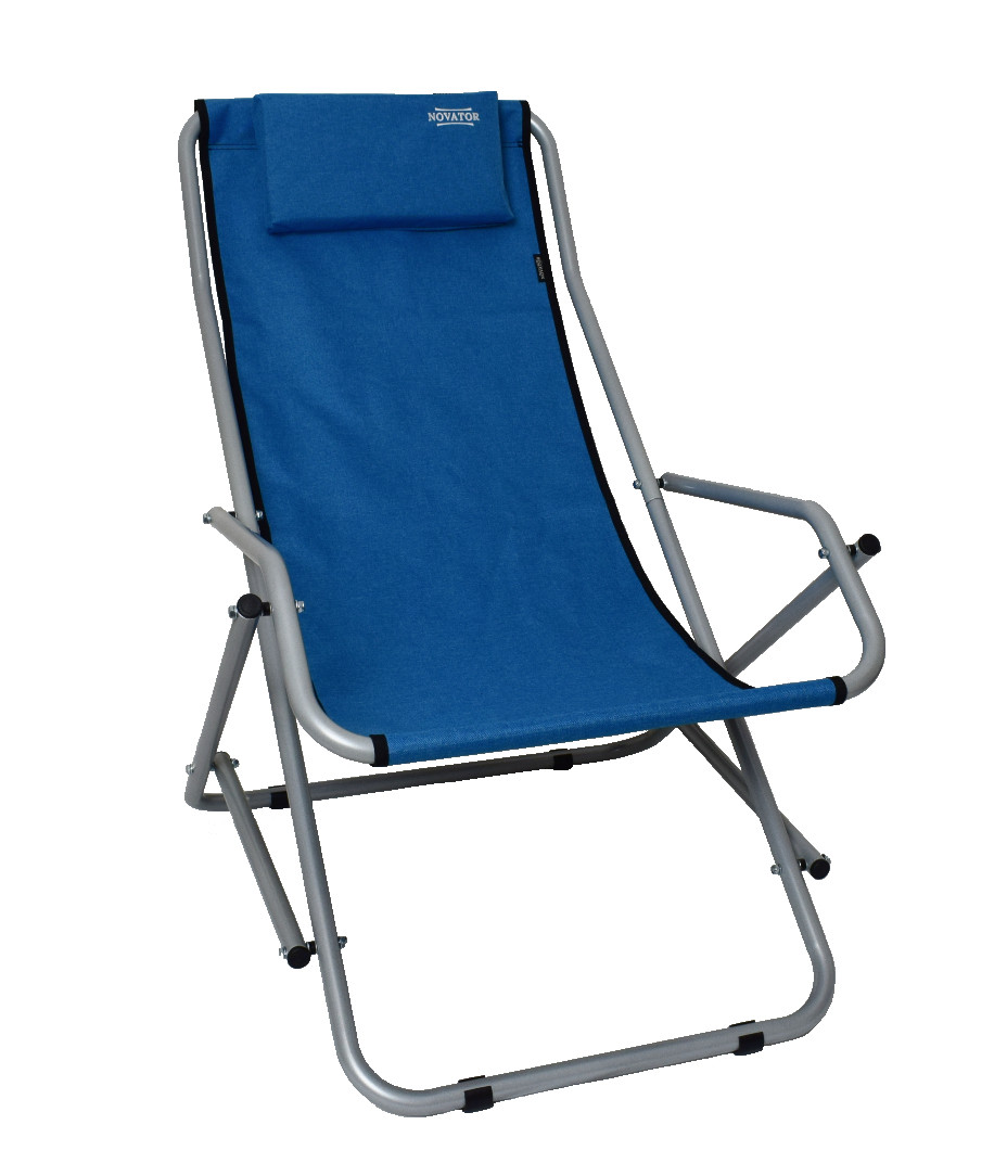 Крісло-Шезлонг Novator SH-7 Blue — Синій Комфорт для Риболовлі Кемпінгу та Туризму - Зображення 2