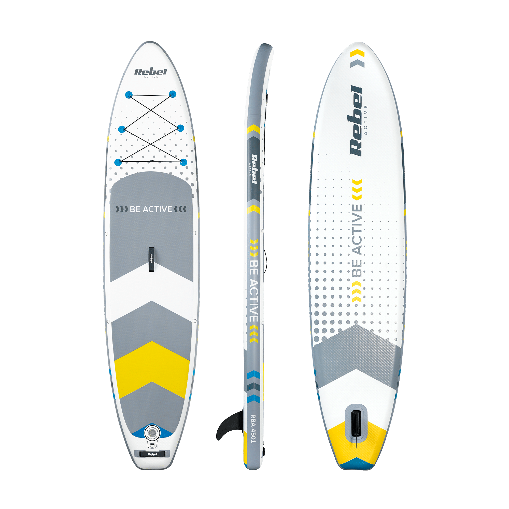 Надувна SUP-дошка Rebel RBA-4501WH 350 см Біло-Сіра з Сидінням — Комфорт і Універсальність на Воді - Зображення 2