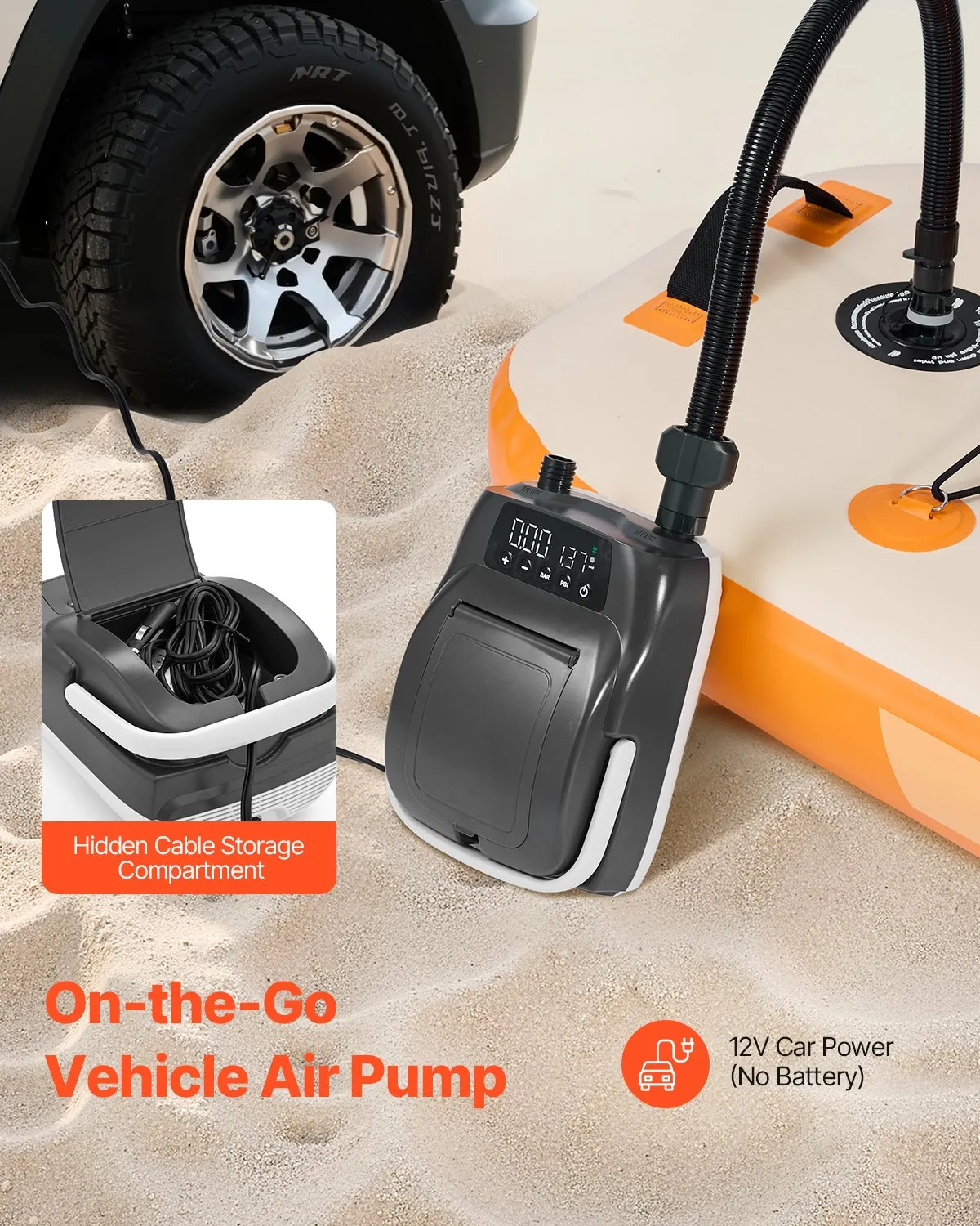 Електричний насос для SUP Vevor HT-735 20PSI з автоматичним відключенням - Зображення 4