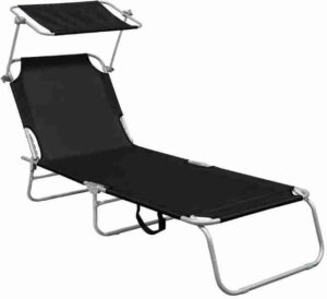 Чорний сталевий шезлонг Linder Exclusiv GM4000S