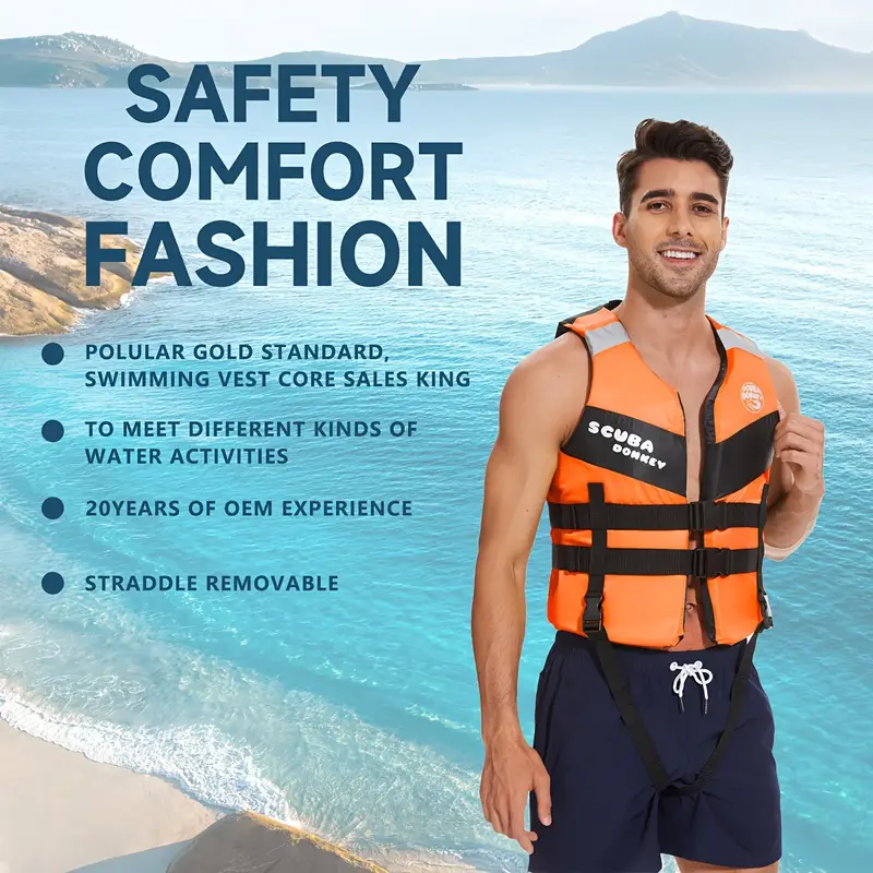 Рятувальний жилет HISEA, XL регульований для водних видів спорту помаранчевий