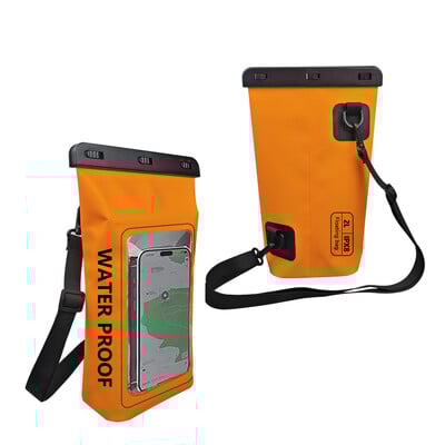 Велика водонепроникна багатофункціональна сумка для мобільного телефону помаранчева