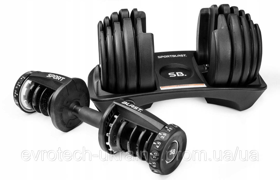 Регульована гантель з покриттям/гумою SPORT BLAST HR 24 1x 24 кг - Зображення 2
