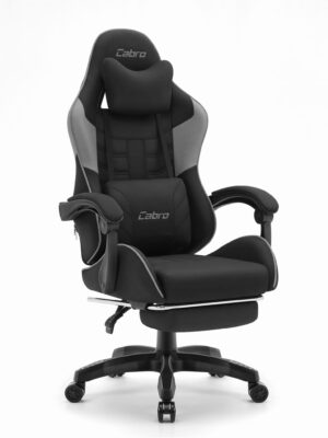 Ігрове крісло Cabro C501 Чорно-сіре тканина