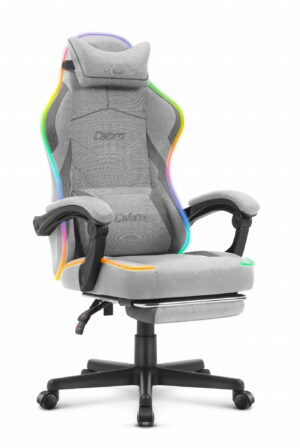 Ігрове крісло Cabro C502 світлодіодне сіре -тканина