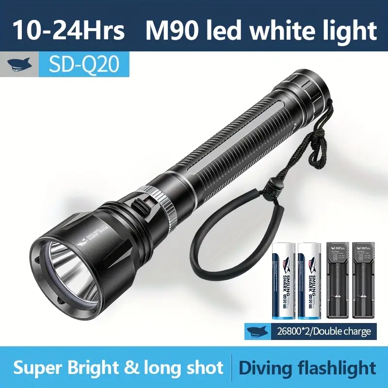 Ліхтарик LED SMILING SHARK M90 22 см для дайвінгу - Зображення 5